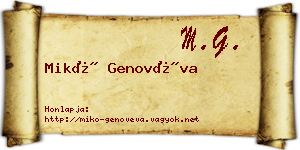 Mikó Genovéva névjegykártya
